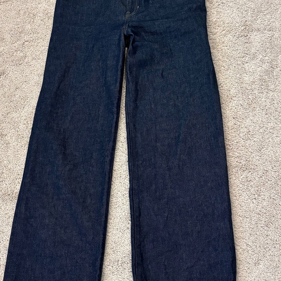 JCREW High-rise slim wide jean in 1996 semi-stretch in Dark Blue Size 30 Tall - Picture 8 of 13